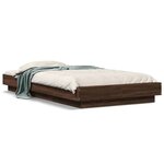 vidaXL Cadre de lit chêne marron 90x200 cm bois d'ingénierie