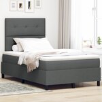 vidaXL Lit à Sommier avec Matelas et LED Gris Foncé 120x190 cm en Tissu