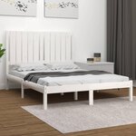 vidaXL Cadre de lit sans matelas blanc 120x190 cm bois massif
