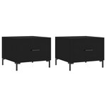 vidaXL Tables basses 2 Pièces noir 50x50x40 cm bois d'ingénierie