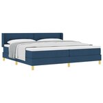 Lit à ressorts vidaXL avec matelas bleu 200x200 cm en tissu