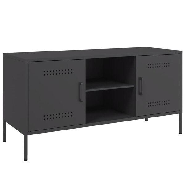 vidaXL Meuble TV noir 100 5x39x50 5 cm acier