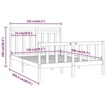 vidaXL Cadre de lit sans matelas blanc bois de pin massif 150x200 cm