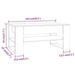 vidaXL Table basse chêne fumé 102x55x45 cm bois d'ingénierie