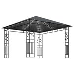 vidaXL Tonnelle avec moustiquaire et lumières LED 3x3x2 73m Anthracite