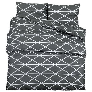 vidaXL Ensemble de housse de couette Gris 200x220 cm Coton