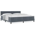 Lit à ressorts vidaXL avec matelas Gris foncé 200x200 cm Velours