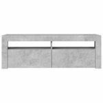 vidaXL Meuble TV avec lumières LED gris béton 120x35x40 cm