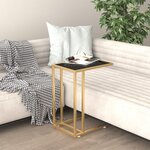 vidaXL Table d'appoint pour ordinateur Noir 50x35x65 cm Verre trempé