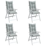 vidaXL Coussins de chaise à dossier haut lot de 4 gris clair mélangé
