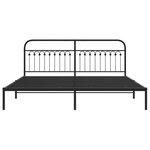 vidaXL Cadre de lit métal sans matelas avec tête de lit noir 193x203cm