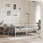 vidaXL Cadre de lit métal sans matelas et pied de lit blanc 140x190 cm