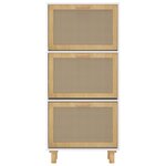 vidaXL Armoire à chaussures Blanc 52x25x115 cm Bois d'ingénierie/rotin