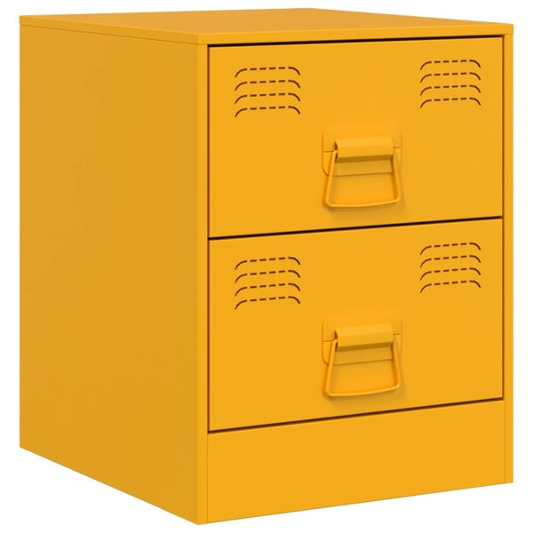 vidaXL Table de chevet jaune 34 5x39x44 cm acier