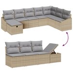 vidaXL Ensemble de canapé de jardin de 9 pièces avec coussins Beige Poly Rattan