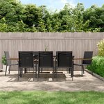 vidaXL Ensemble à manger de jardin 9 Pièces noir textilène et acier