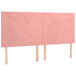 vidaXL Tête de lit à LED Rose 200x5x118/128 cm Velours