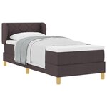 vidaXL Lit à sommier avec matelas - Marron foncé  80x200 cm  Tissu