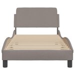 vidaXL Cadre de lit avec tête de lit Taupe 90x200 cm Tissu
