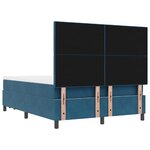 vidaXL Lit à ressort avec matelas et banc bleu nuit 140x190 cm en velours