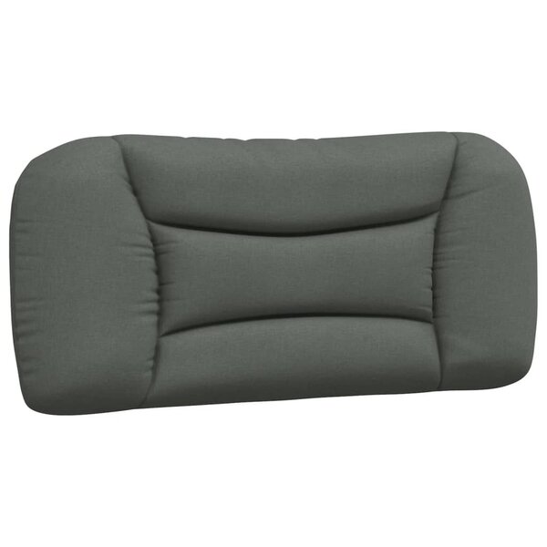 vidaXL Coussin de tête de lit gris foncé 90 cm tissu