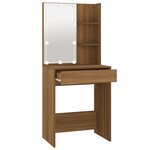 vidaXL Coiffeuse avec LED Chêne marron 60x40x140 cm