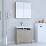vidaXL Meubles de salle de bain 2 Pièces Gris béton Bois d'ingénierie