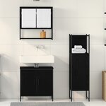 vidaXL Ensemble de meubles de salle de bain 3 pièces en bois d'ingénierie chêne noir