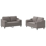 vidaXL Ensemble de canapés 2 Pièces avec coussins taupe tissu