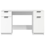 vidaXL Bureau avec armoire latérale Blanc Bois d'ingénierie