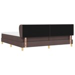 Lit à ressort avec matelas vidaXL marron foncé 200x200 cm en tissu