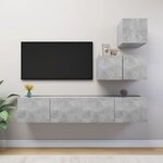 vidaXL Ensemble de meubles TV 4 Pièces Gris béton Bois d'ingénierie
