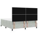 vidaXL Lit à ressorts avec matelas et lumière LED gris clair 180x200 cm en velours