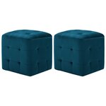 vidaXL 2 Pièces Tables de chevet Bleu 30x30x30 cm Tissu velours