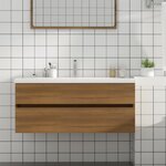 vidaXL Armoire de lavabo Chêne marron 100x38 5x45 cm Bois d'ingénierie