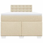 vidaXL Sommier à lattes de lit avec matelas crème 120x190 cm tissu