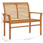 vidaXL Banc de jardin avec coussin bleu clair 112 cm Bois de teck