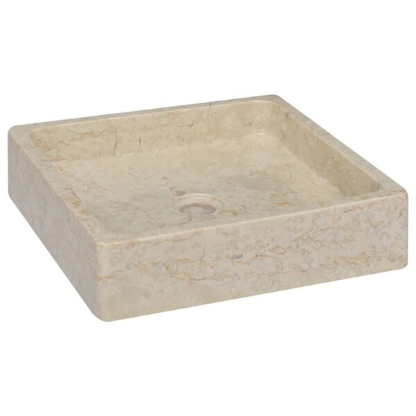 vidaXL Lavabo Crème 40x40x10 cm Marbre