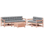 vidaXL Salon de jardin 6 Pièces avec coussins bois massif Douglas