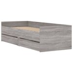 vidaXL Cadre de lit avec tiroirs sonoma gris 100x200 cm