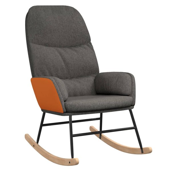vidaXL Chaise à bascule Gris foncé Tissu