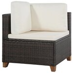 Salon de jardin meuble d'extérieur ensemble de mobilier 4 pièces avec coussins résine tressée marron 02_0016192