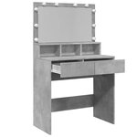 vidaXL Coiffeuse avec LED gris béton 80x41x134 5 cm
