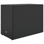 vidaXL Armoire de rangement jardin Noir 100x55 5x80 cm Résine tressée