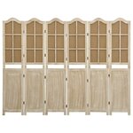 vidaXL Cloison de séparation 6 panneaux Marron 214x165 cm Tissu