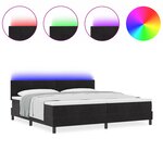vidaXL Lit avec sommier et matelas & LED noir 200x200 cm velours