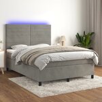 vidaXL Sommier à lattes de lit avec matelas LED Gris clair 140x200 cm
