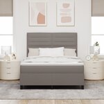 vidaXL Lit à Ressorts avec Matelas Taupe 160x200 cm Tissu