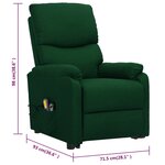 vidaXL Fauteuil de massage Vert foncé Tissu