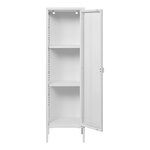 Vitrine 1 porte vitrée acier blanc 40 x 35 x 140 cm